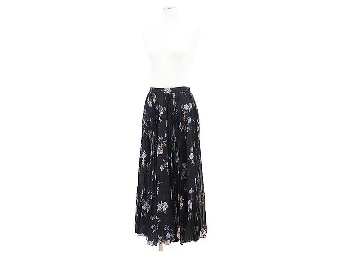 Céline Falda plisada de seda CELINE Negro Multicolor - vista 3
