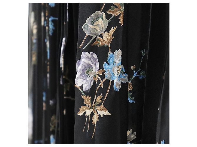 Céline Falda plisada de seda CELINE Negro Multicolor - vista 4