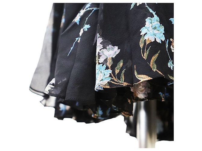 Céline Falda plisada de seda CELINE Negro Multicolor - vista 5