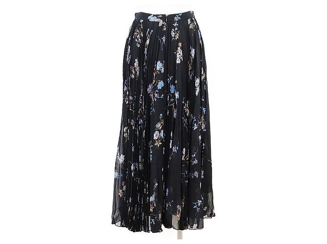 Céline Falda plisada de seda CELINE Negro Multicolor - vista 6