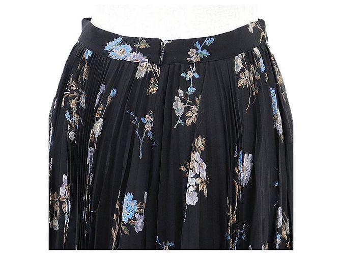 Céline Falda plisada de seda CELINE Negro Multicolor - vista 7