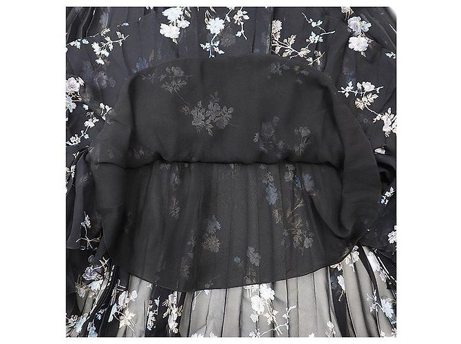 Céline Falda plisada de seda CELINE Negro Multicolor - vista 9