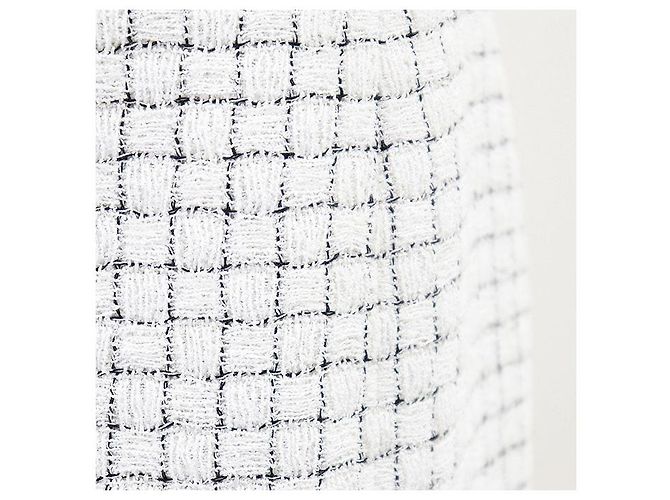 Falda Chanel Tweed P53792 en mezcla de seda Negro Blanco - vista 4