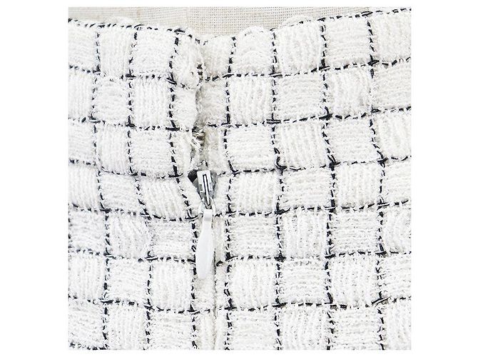 Falda Chanel Tweed P53792 en mezcla de seda Negro Blanco - vista 6