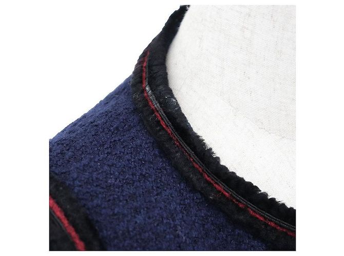 Chaqueta Chanel de Tweed 100% Lana Azul Azul marino - vista 3