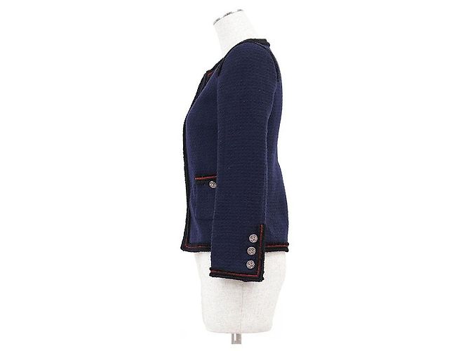 Chaqueta Chanel de Tweed 100% Lana Azul Azul marino - vista 4