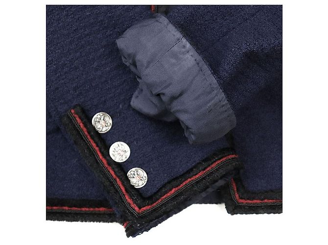 Chaqueta Chanel de Tweed 100% Lana Azul Azul marino - vista 5