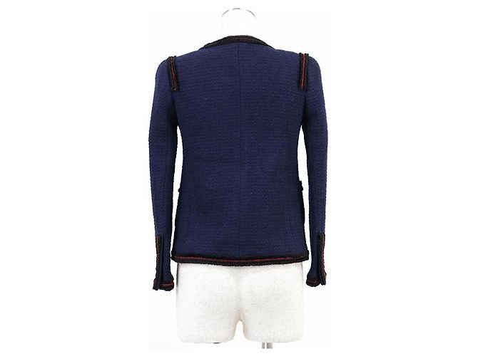 Chaqueta Chanel de Tweed 100% Lana Azul Azul marino - vista 6