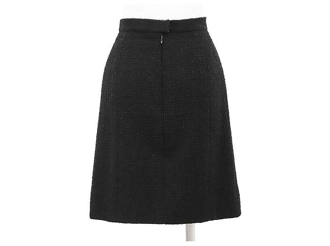 Falda Chanel BOUTIQUE de mezcla de lana Negro - vista 5