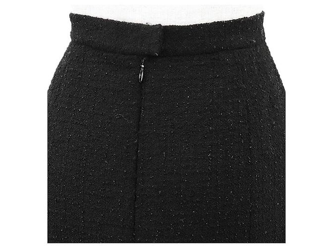 Falda Chanel BOUTIQUE de mezcla de lana Negro - vista 6
