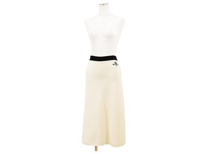 Falda de punto de lana con bordado Double G Gucci GG Blanco - vista 2