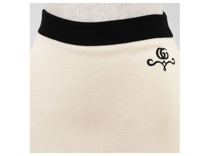 Falda de punto de lana con bordado Double G Gucci GG Blanco - vista 3