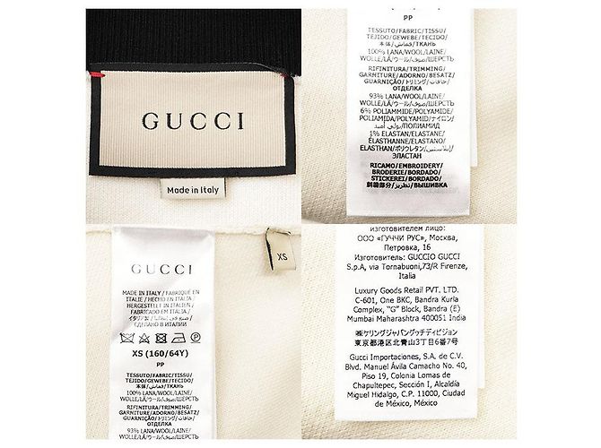 Falda de punto de lana con bordado Double G Gucci GG Blanco - vista 8