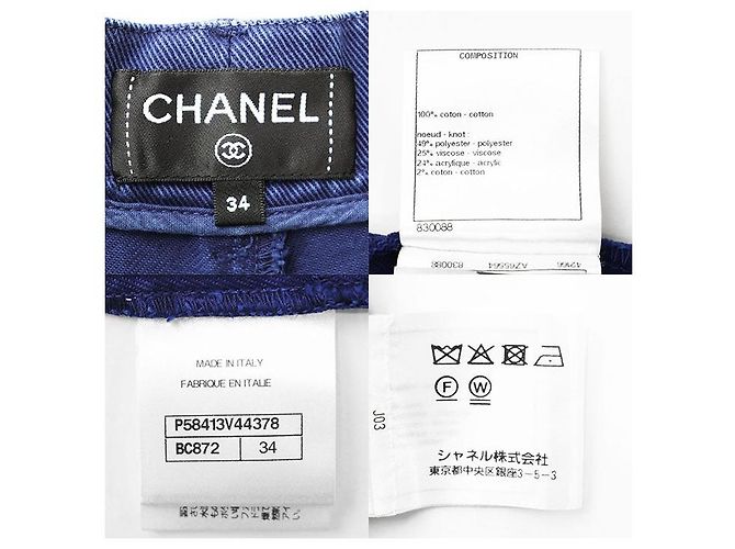 Calções de algodão Chanel P58413 Azul - vista 10