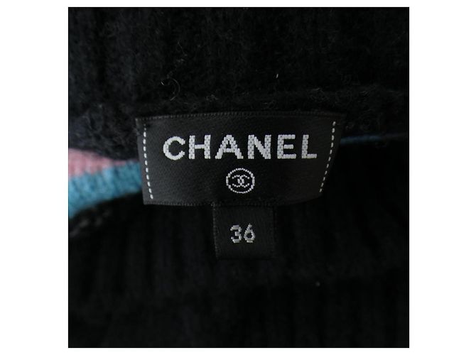 Chanel P73247K10553 22N Kaschmir Strick Schwarz Pink Blau - Ansicht 5