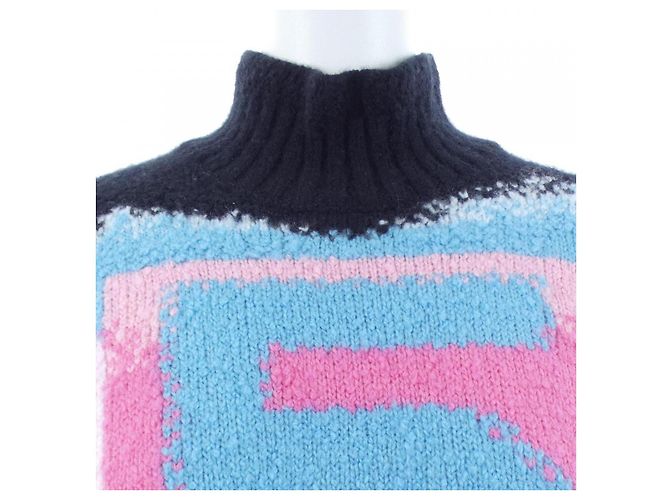 Chanel P73247K10553 22N Kaschmir Strick Schwarz Pink Blau - Ansicht 6