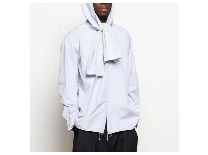 Autre Marque Camiel Fortgens HOODED SCARF SHIRT Camisa de algodón Negro - vista 3