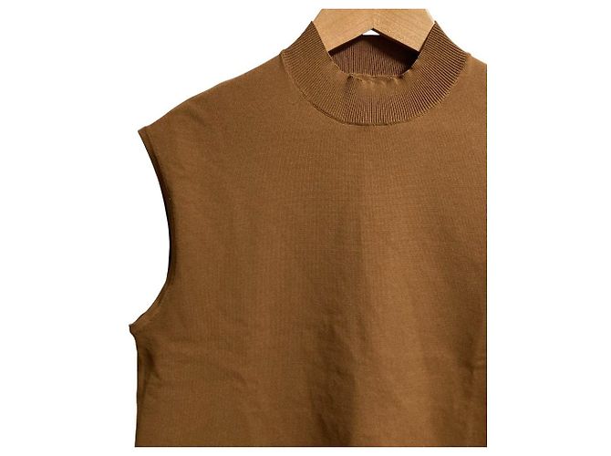 Autre Marque ADORE Basic ärmelloses Stricktop aus Polyester Braun - Ansicht 2
