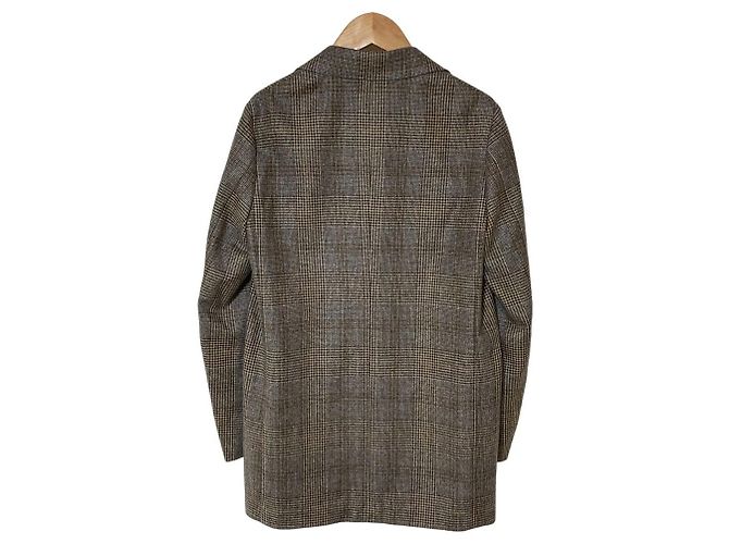 Autre Marque Chaqueta de lana Glen Check suadeo Castaño Negro Azul - vista 2