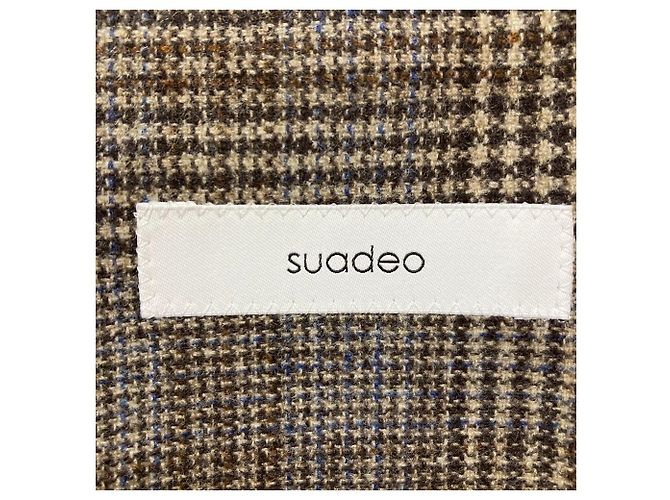Autre Marque Chaqueta de lana Glen Check suadeo Castaño Negro Azul - vista 4