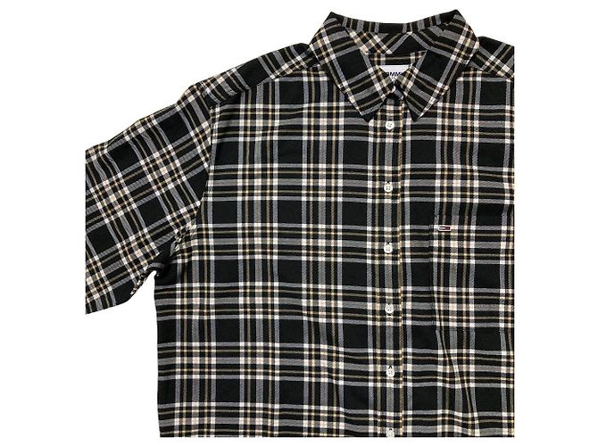 Autre Marque Camicia a quadri Tommy Jeans Nero Bianco Beige - vista 3