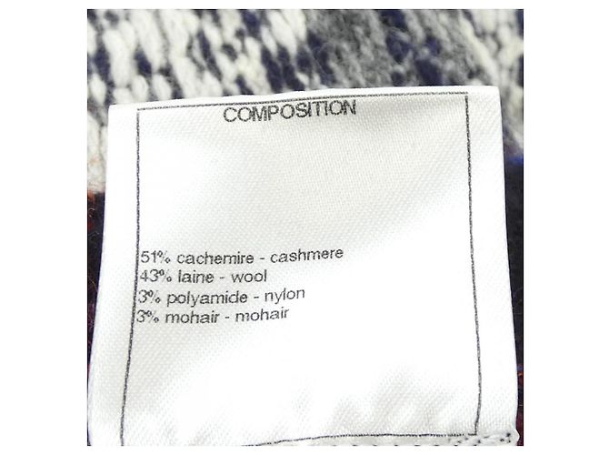 Sciarpa in cashmere Chanel P46483K05858 Rosso Blu Beige Blu navy - vista 3