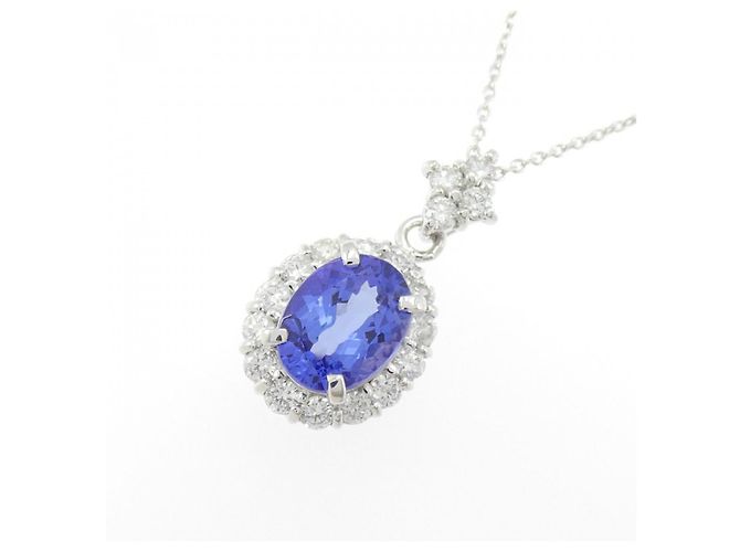 Autre Marque Au750 Tanzanit-Diamant-Halskette Silber - Ansicht 3