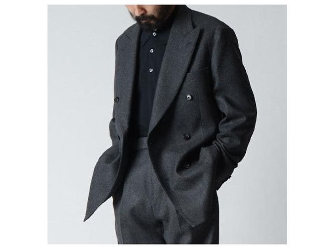 Autre Marque KAPTAIN SUNSHINE Double Breasted Jacket Wool Jacket Brown Dark grey - view 3
