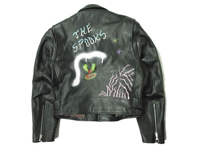 Autre Marque Chaqueta de cuero de vaca ORIMI MOMONS GRAFFITI MOTORCYCLE Negro - vista 2