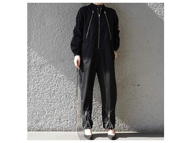 Maison Martin Margiela MM6 Tuta Salopette Jumpsuit Mono de algodón Negro - vista 3