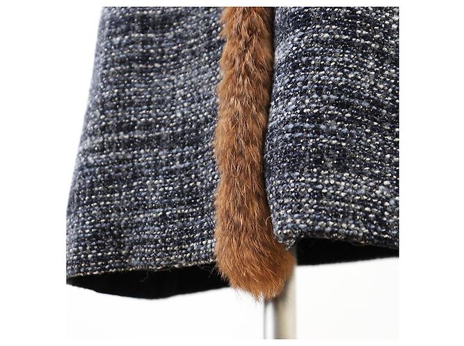 Dolce & Gabbana Abrigo largo de lana de alpaca Dolce&Gabbana Castaño Azul - vista 11
