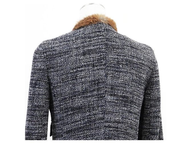 Dolce & Gabbana Abrigo largo de lana de alpaca Dolce&Gabbana Castaño Azul - vista 12