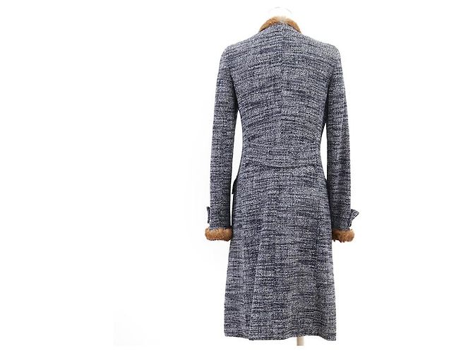 Dolce & Gabbana Abrigo largo de lana de alpaca Dolce&Gabbana Castaño Azul - vista 6