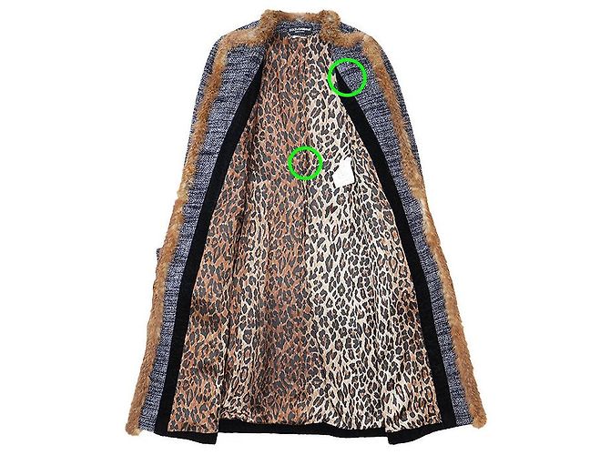 Dolce & Gabbana Abrigo largo de lana de alpaca Dolce&Gabbana Castaño Azul - vista 7