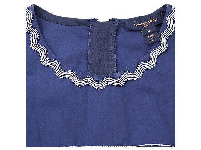 Vestido de algodón Louis Vuitton Monogram Flower Azul - vista 11