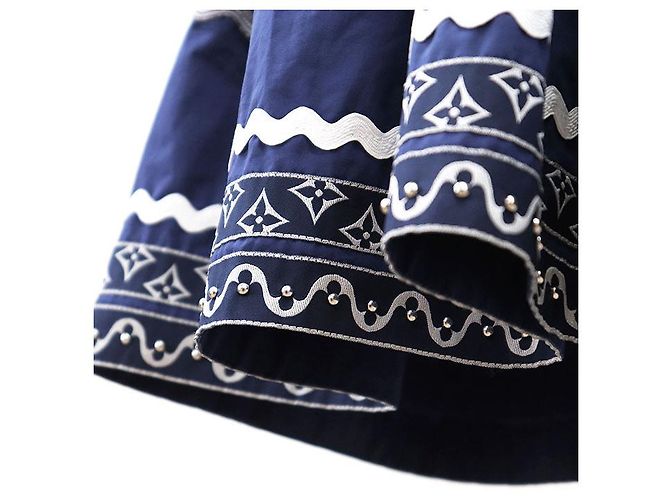 Vestido de algodón Louis Vuitton Monogram Flower Azul - vista 15