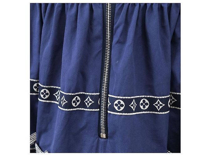 Vestido de algodón Louis Vuitton Monogram Flower Azul - vista 19