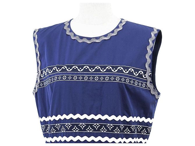 Vestido de algodón Louis Vuitton Monogram Flower Azul - vista 2
