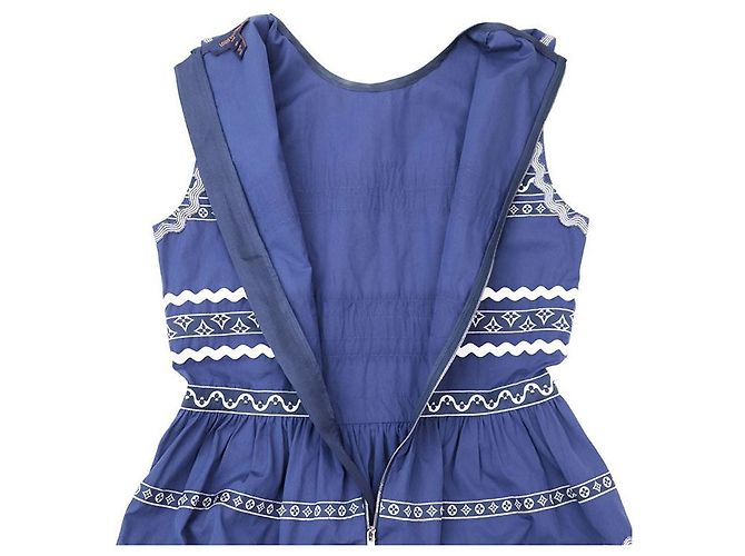 Vestido de algodón Louis Vuitton Monogram Flower Azul - vista 20