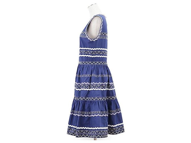 Vestido de algodón Louis Vuitton Monogram Flower Azul - vista 4