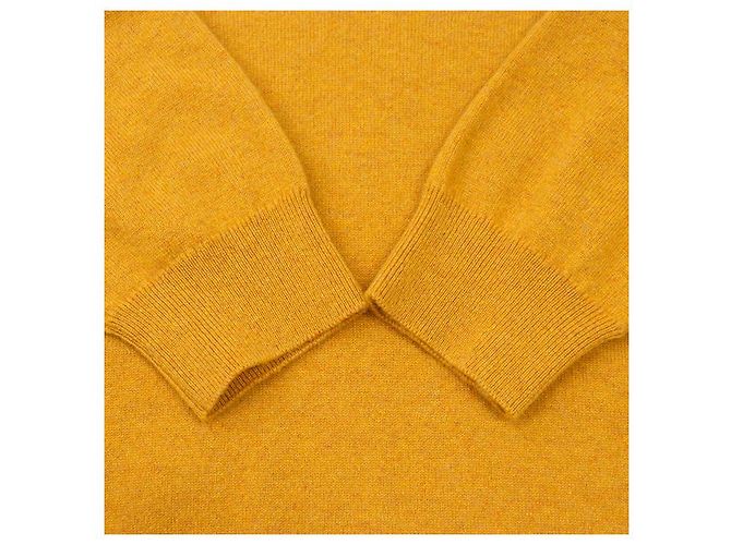 Hermès Pullover de cashmere com bordado H Hermes 36 Amarelo Mostarda - vista 8