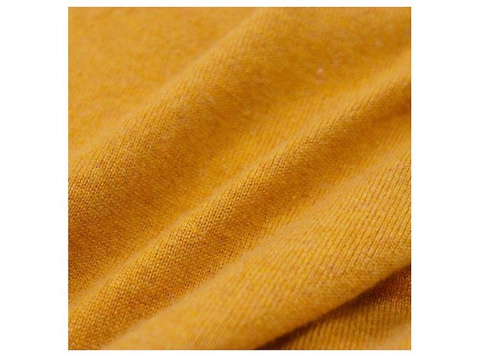 Hermès Pullover de cashmere com bordado H Hermes 36 Amarelo Mostarda - vista 9