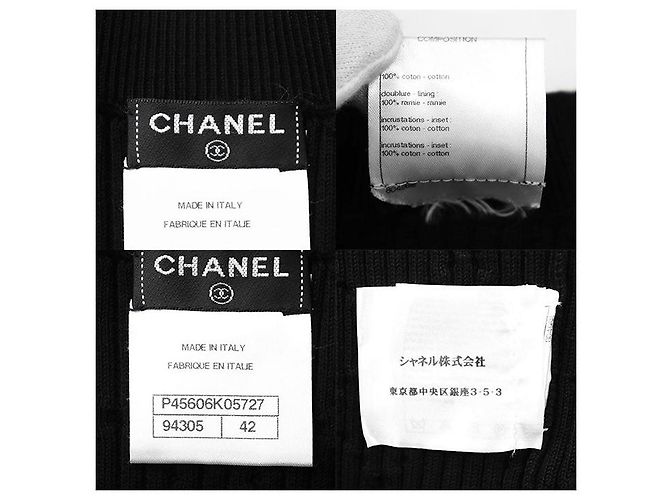 Prenda de punto de algodón Matelassé Chanel Negro - vista 10