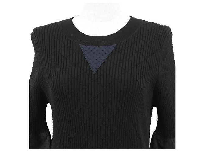 Prenda de punto de algodón Matelassé Chanel Negro - vista 2