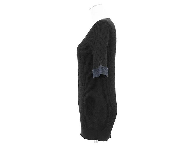 Prenda de punto de algodón Matelassé Chanel Negro - vista 3