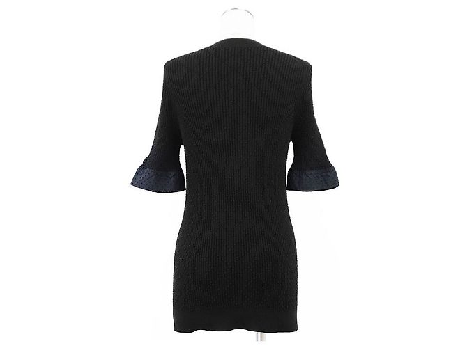Prenda de punto de algodón Matelassé Chanel Negro - vista 6