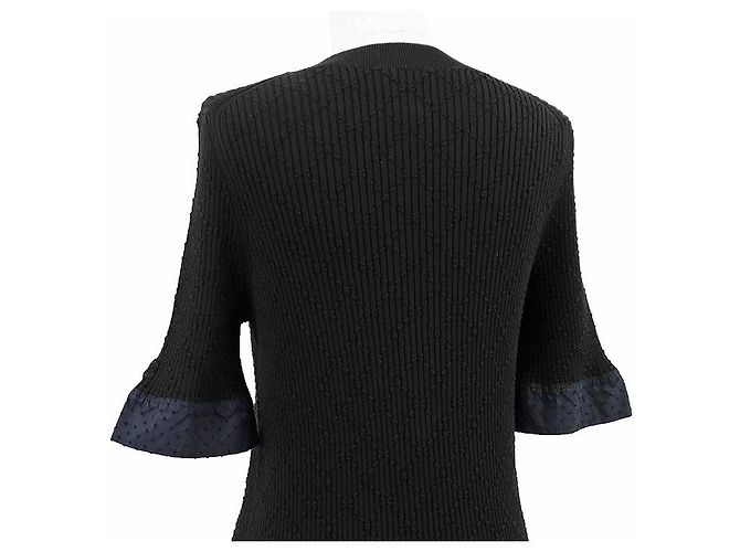 Prenda de punto de algodón Matelassé Chanel Negro - vista 7