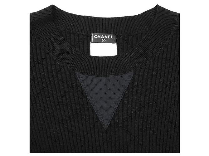 Prenda de punto de algodón Matelassé Chanel Negro - vista 8
