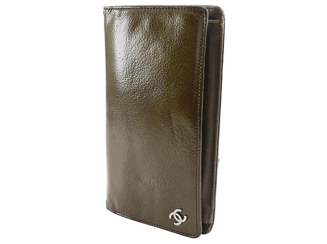 Cartera larga de piel charol Chanel Coco Mark Dorado Bronce - vista 2