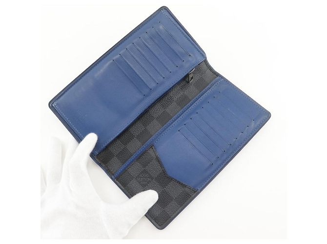 Louis Vuitton Portefeuille Brazza Damier Graphite Long Wallet Nero - vista 8